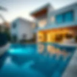Stylish Pool Design in Dubai Elegant swimming pool design in a luxurious Dubai neighborhood