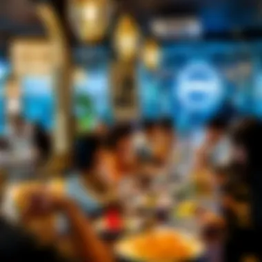 Diners enjoying their meals at مطعم الخيمة جميرا creating a vibrant atmosphere