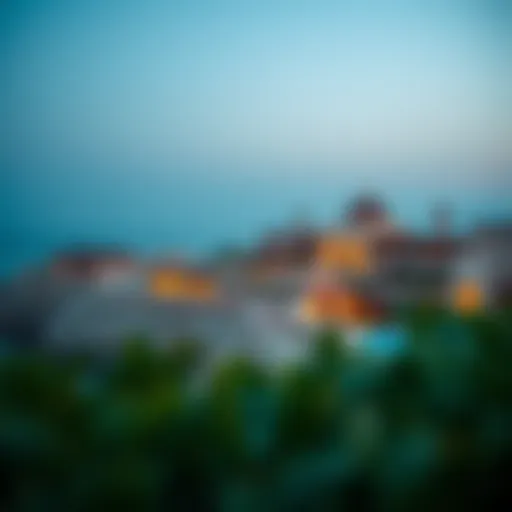 Coastal Beauty and Heritage Architecture of Al Jazira Al Hamra A panoramic view of Al Jazira Al Hamra showcasing its coastal beauty and heritage architecture