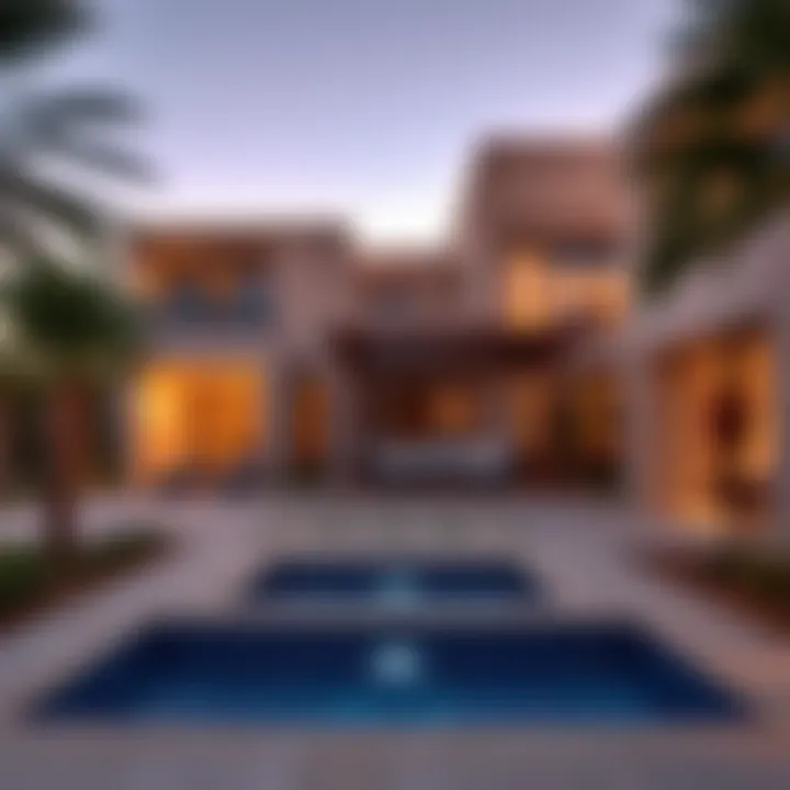 Modern Design and Elegance of Luxury Villas in Al Jazira Al Hamra Luxurious villas in Al Jazira Al Hamra, highlighting modern design and elegance