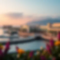 A panoramic view of Al Majaz Waterfront showcasing its architectural elegance and serene waters