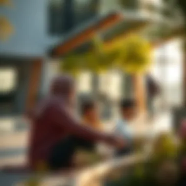 Community Life in Al Mizhar A family enjoying leisure activities in a vibrant community space