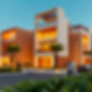 Architectural Design in Al Mizhar Modern residential buildings highlighting the architectural style in Al Mizhar