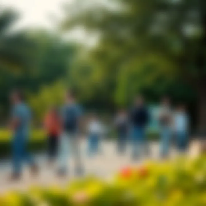Community engagement activities taking place in Al Sufouh Park