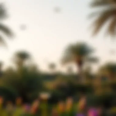 Ecological features of Al Tawayya Park highlighting flora and fauna