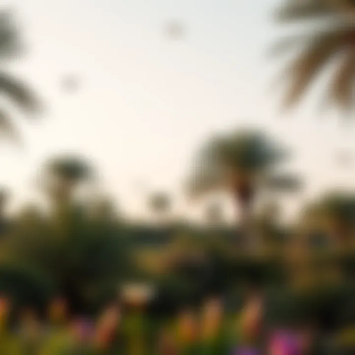 Ecological features of Al Tawayya Park highlighting flora and fauna