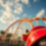 Thrilling Roller Coasters in Dubai A vibrant view of a Dubai amusement park showcasing thrilling roller coasters