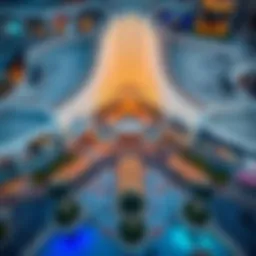 A stunning aerial view of Bay Avenue Mall showcasing its unique architectural design