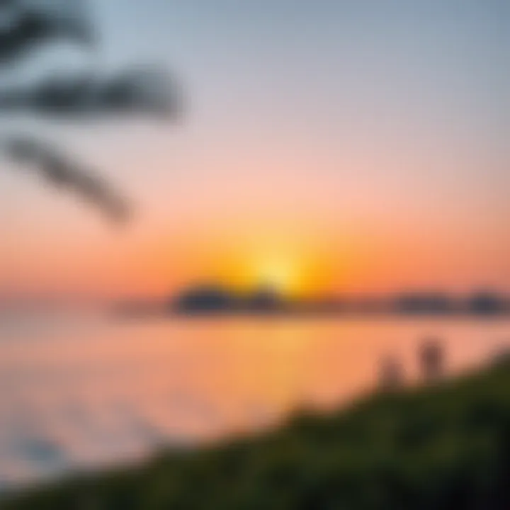 Sunset at Blue Waters Bay Sunset over Blue Waters Bay highlighting the tranquil waters and vibrant lifestyle.