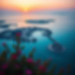 Stunning view of Bluewaters Island at sunset