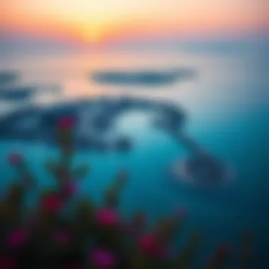 Stunning view of Bluewaters Island at sunset