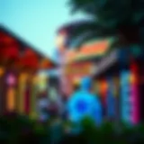 Vibrant atmosphere at Box Park Dubai showcasing eclectic architecture