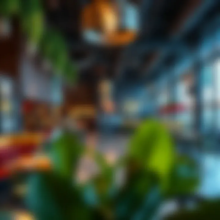 Diverse Culinary Experience at BoxPark A picturesque dining area in BoxPark filled with diverse culinary options