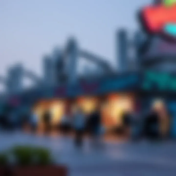 Vibrant Street Art at BoxPark Visitors enjoying the bustling atmosphere of BoxPark with vibrant street art