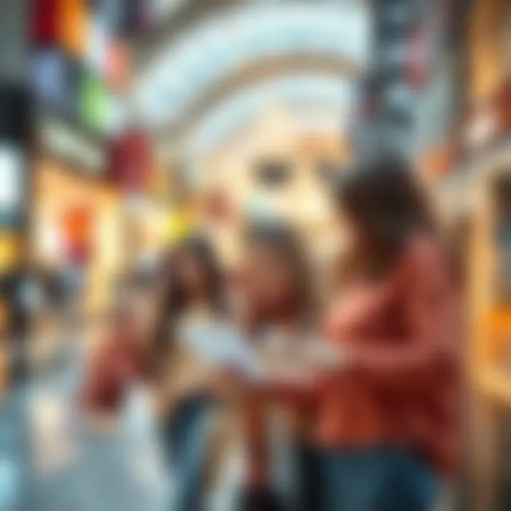 Shoppers Discovering Great Deals Shoppers exploring discounts at Dubai Mall