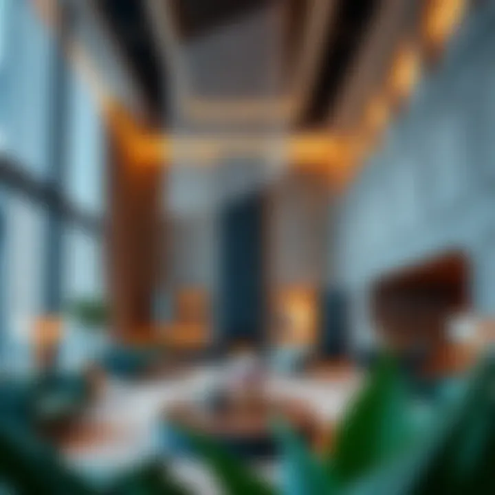 Interior design elements of Burj Dana Al Khan highlighting modern amenities