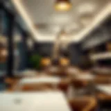 Chic Café Ambiance A stylish café interior showcasing modern design elements