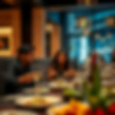 Culinary enthusiasts enjoying a meal at a popular Dubai restaurant
