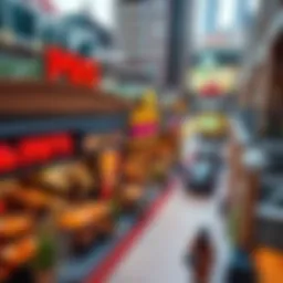 Aerial view showcasing the vibrant atmosphere of Dubai Hills Food Court