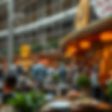 Community Engagement at Dubai Hills Food Court A bustling scene depicting community engagement and dining experiences