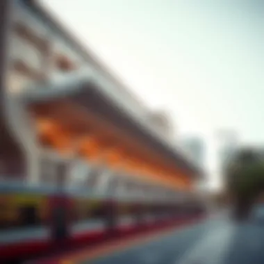 Architectural Elegance of Deira City Centre Metro Station Elevated view of Deira City Centre Metro Station showcasing its architectural design