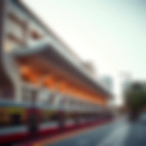 Architectural Elegance of Deira City Centre Metro Station Elevated view of Deira City Centre Metro Station showcasing its architectural design