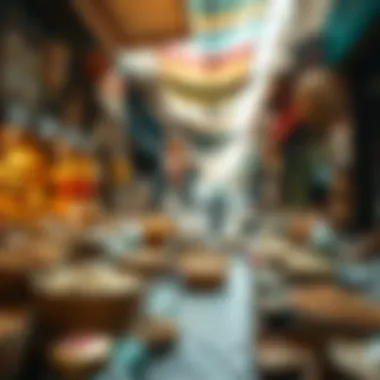 Cultural Richness in Deira's Markets A diverse array of traditional goods displayed in a market