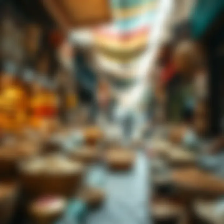 Cultural Richness in Deira's Markets A diverse array of traditional goods displayed in a market