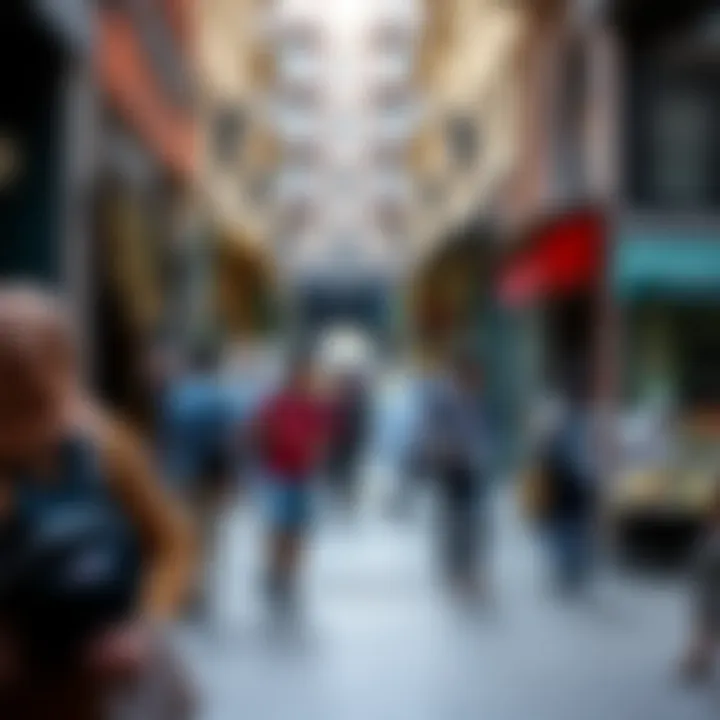 Tourists Exploring the Bustling Lanes of Deira Souq Tourists exploring the bustling lanes of Deira Souq