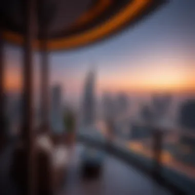 Spectacular Balcony View of Dubai Beautiful view from a luxury balcony overlooking Dubai skyline