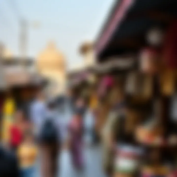 Cultural Marketplace in Dubai A busy marketplace reflecting cultural diversity
