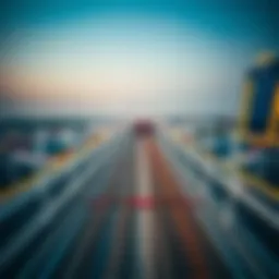 Aerial view of Dubai Metro tracks