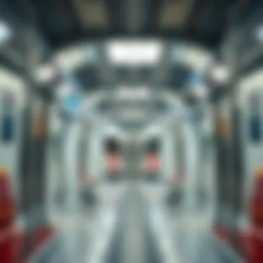 Modern Interior of Dubai Metro Train Interior of a Dubai Metro train showcasing modern design