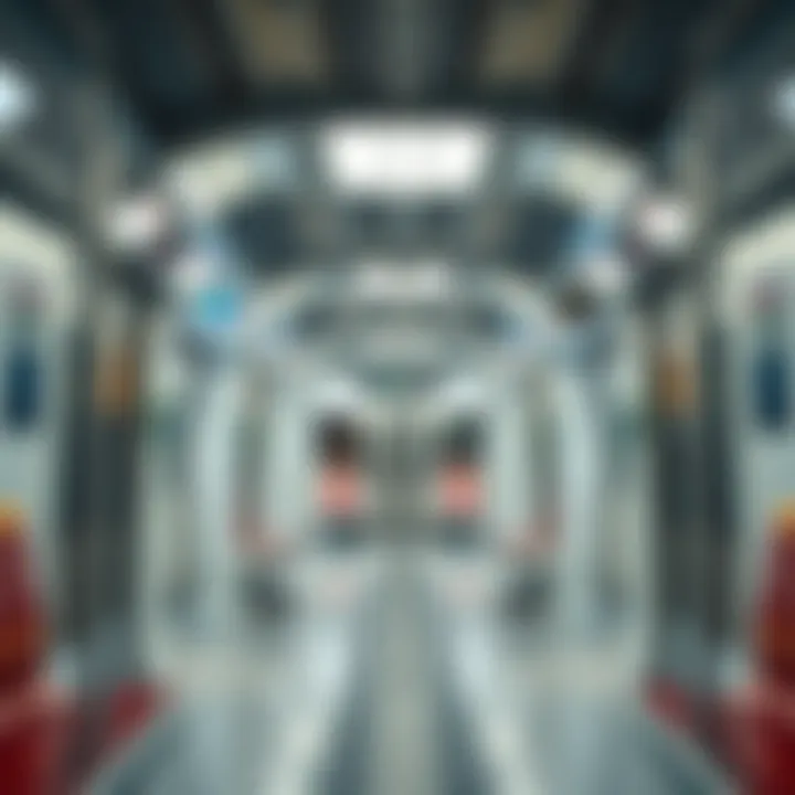 Modern Interior of Dubai Metro Train Interior of a Dubai Metro train showcasing modern design