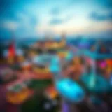 Panoramic View of Dubai Parks and Resorts A panoramic view of Dubai Parks and Resorts showcasing its vibrant attractions