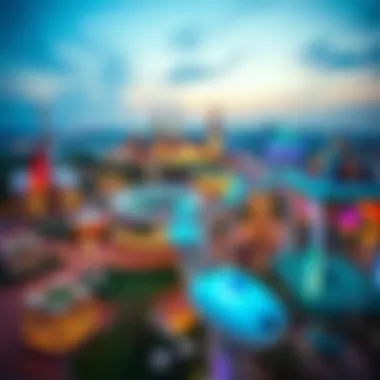 Panoramic View of Dubai Parks and Resorts A panoramic view of Dubai Parks and Resorts showcasing its vibrant attractions