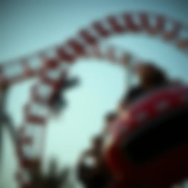 Exciting Roller Coaster Experience Thrilling roller coaster ride at Dubai Parks, capturing the excitement of visitors