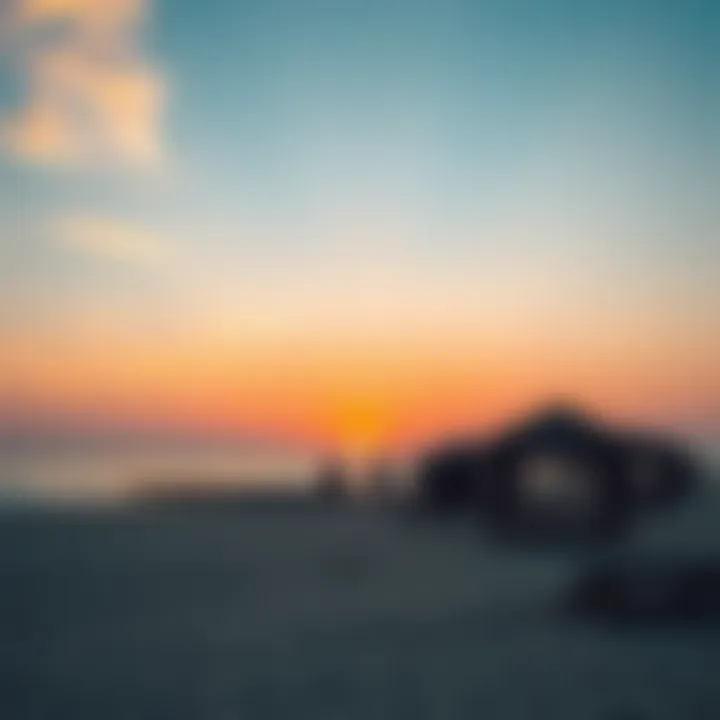 A vibrant sunset over Mamzar Beach, highlighting its natural beauty