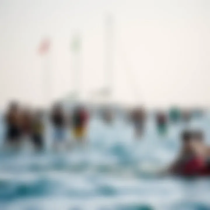 Visitors enjoying various water sports activities at Mamzar Beach