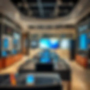 High-end gadgets displayed in an innovative retail setup