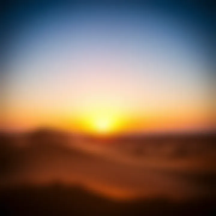 Sunset Over Liwa Desert The serene beauty of the Liwa Desert at sunset