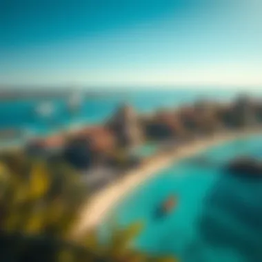 Aerial View of Falcon Island Aerial view of Falcon Island showcasing luxurious villas and lush landscapes