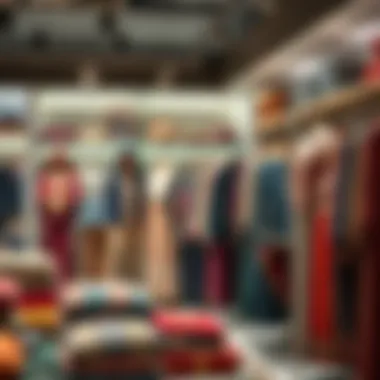 Display of traditional and contemporary clothing styles in a boutique