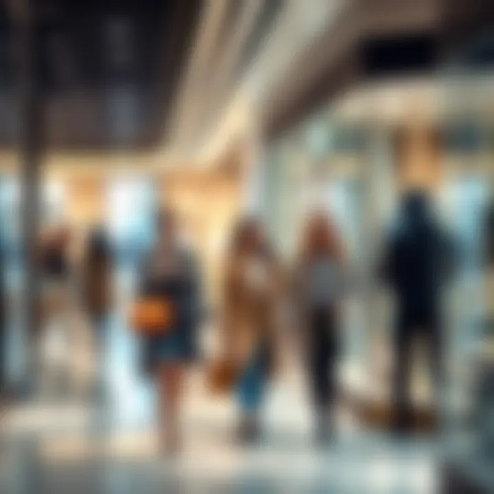 Fashion-forward individuals shopping in a modern retail space