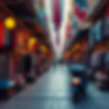 Vibrant street market in Dubai filled with diverse clothing options