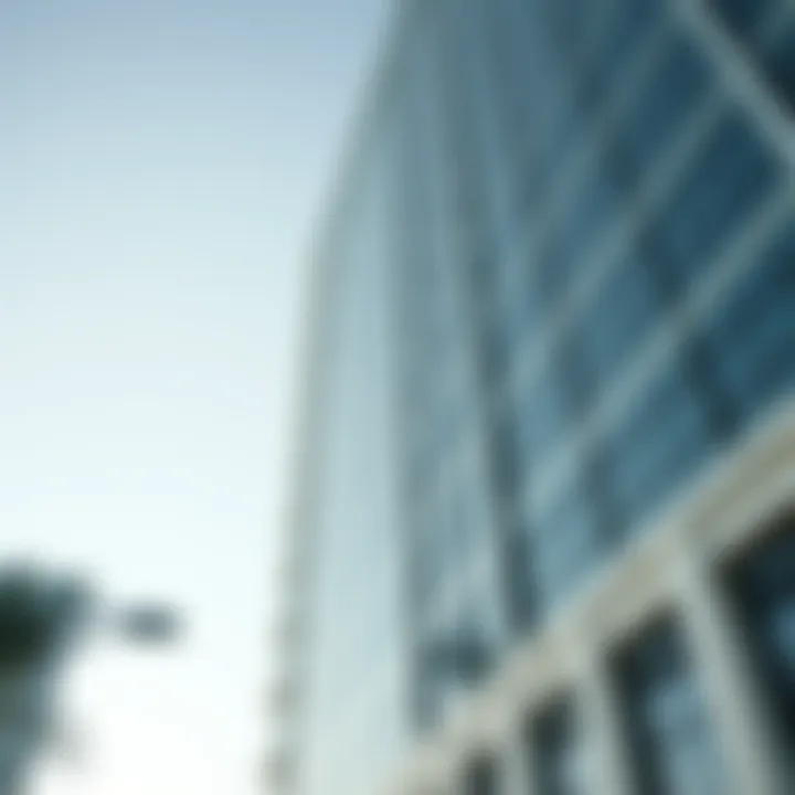 Architectural details of Fifty One Tower's facade