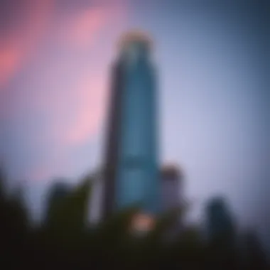 Stunning view of Fifty One Tower at sunset