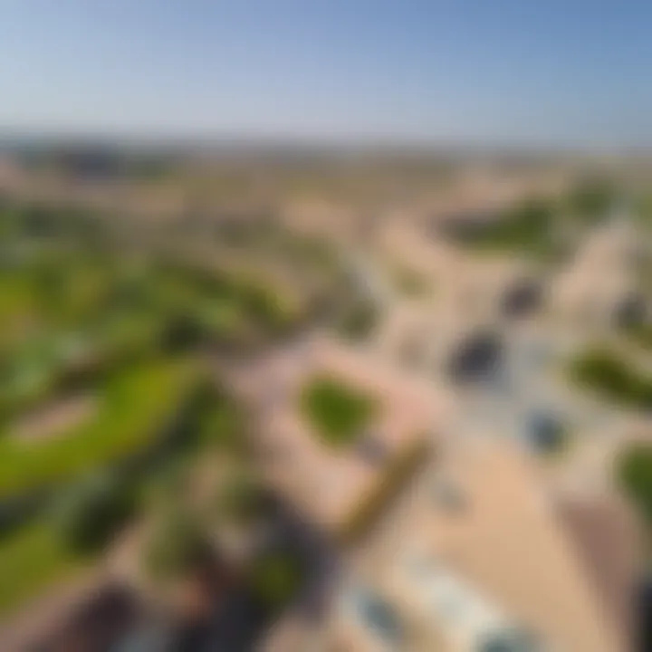 Aerial Perspective of Freehold Neighborhoods Aerial view of a popular freehold neighborhood in Dubai