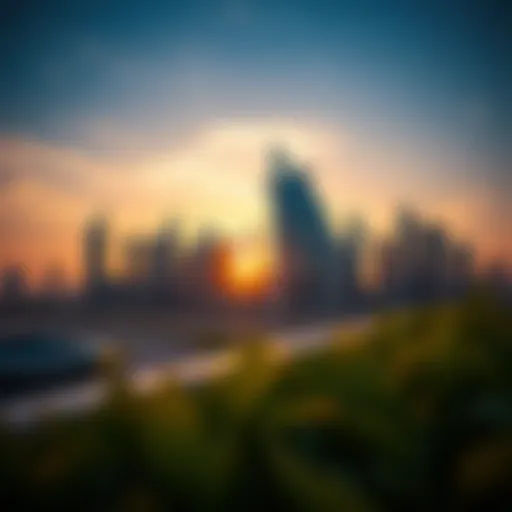 Luxurious skyline of Hauser Dubai at sunset