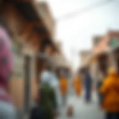 Community Life in Historical Dubai Cultural life scene in old Dubai reflecting community spirit